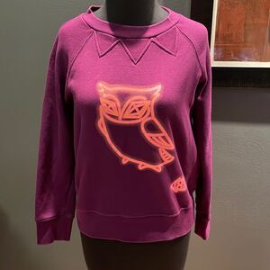 Lucky Chouette purple heavyweight owl graphic sweatshirt. Small.